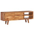 Swen Studio -  TV Cabinet Solid Acacia Wood with Carved Doors 117x30x40 cm